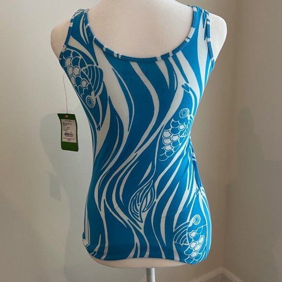 Lilly Pulitzer NWT size XS Tabbie tank blue crush bamboom - Picture 2 of 7